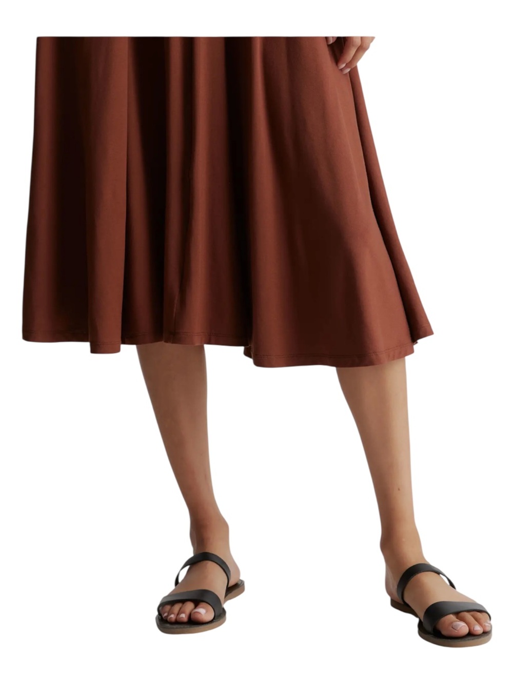 Quince Brown Tencel Jersey Fit & Flare Midi Dress Sz S - Picture 8 of 16